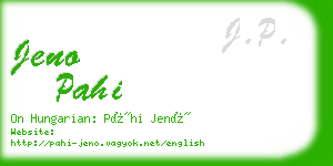 jeno pahi business card